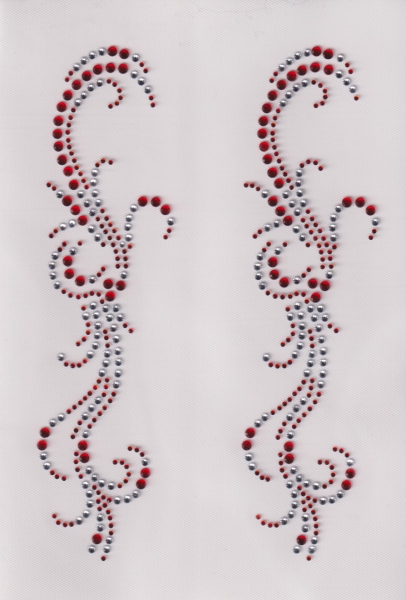 Strassmotiv zum Aufbügeln Strassranke rot-crystal